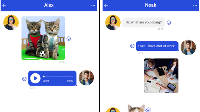 Chia sẻ ảnh v&agrave; tin nhắn &acirc;m thanh qua ứng dụng
